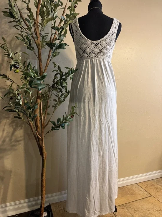 aerie White Crochet Boho Maxi Dress - Picture 5 of 8